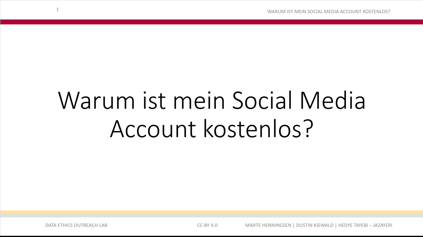 Weisse Seite mit schwarzem Text 'warum ist meine Social Media Account kostenlos?'