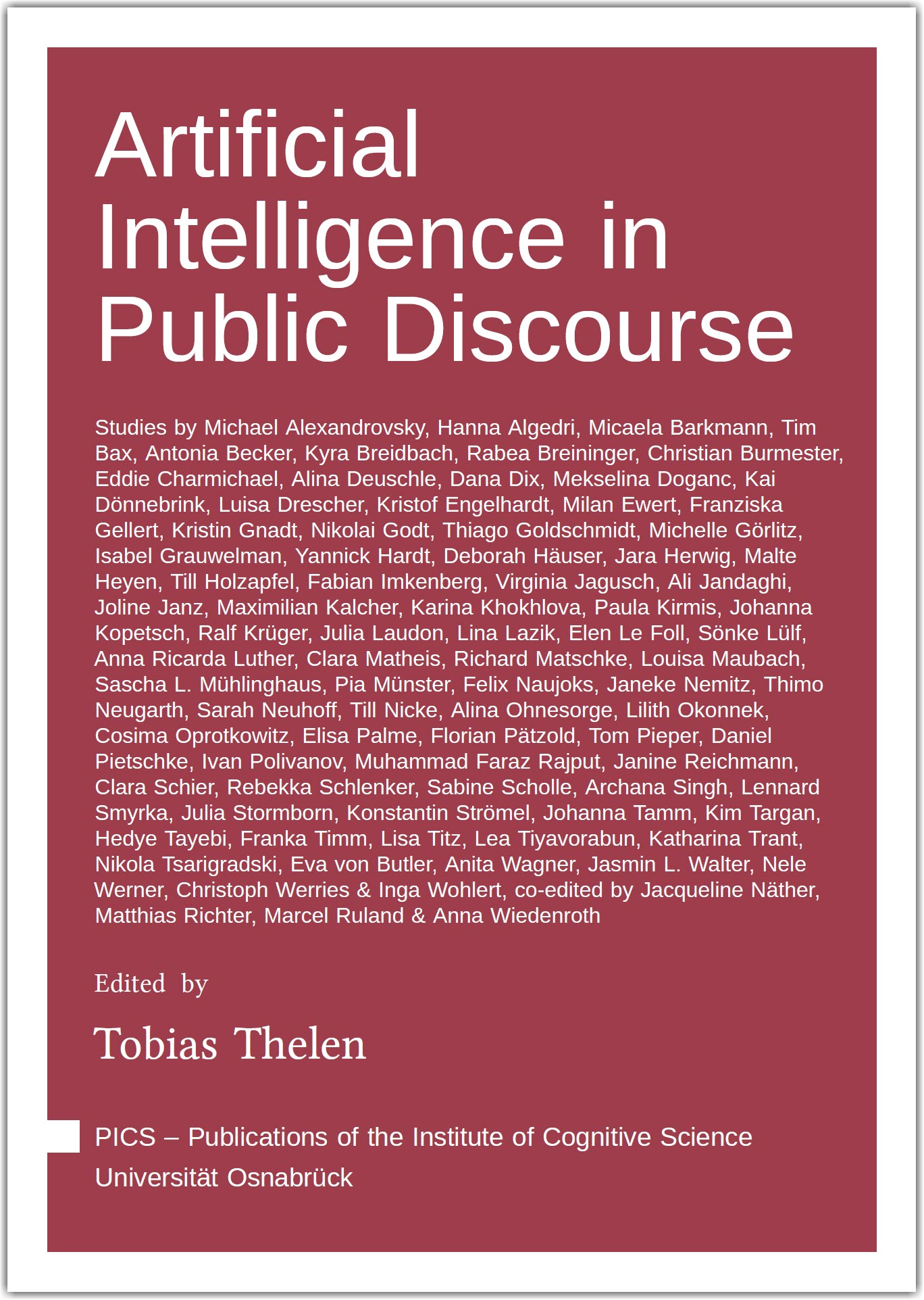 Artificial Intelligence in Public Discourse book cover.